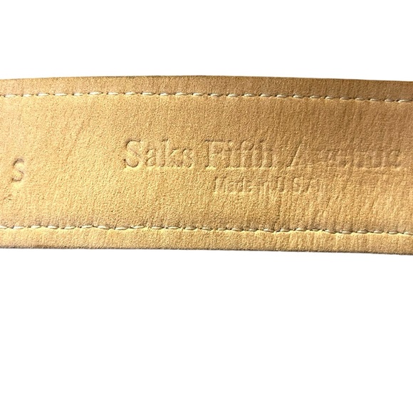 Saks Fifth AveTurquoise Woven Leather Belt w Decorative Turquoise Buckle S/35” - Picture 2 of 8